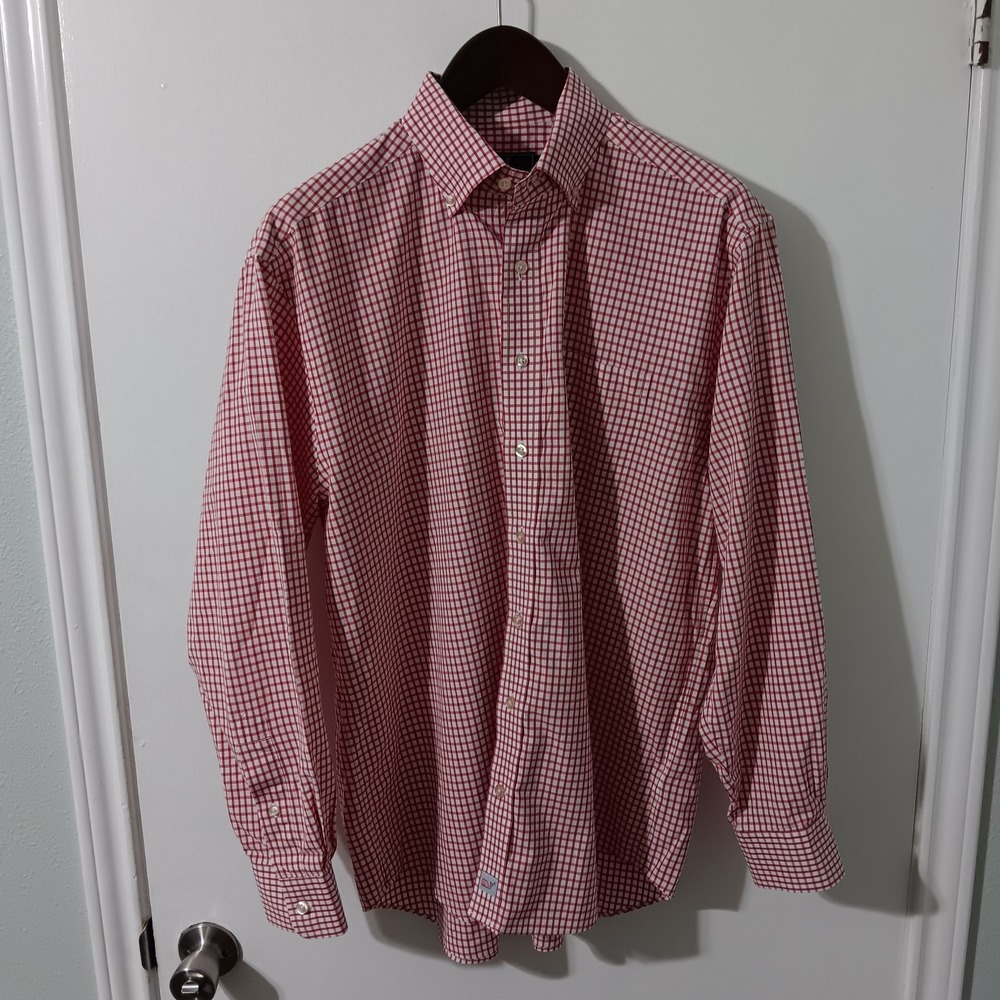 Vineyard Vines Classic Fit Murray Shirt Men's Large Plaid Red Cotton‎